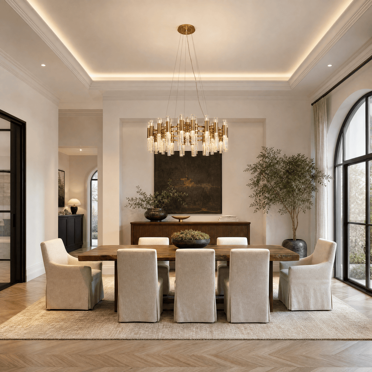 Brass Halo Chandelier - Blushlighting