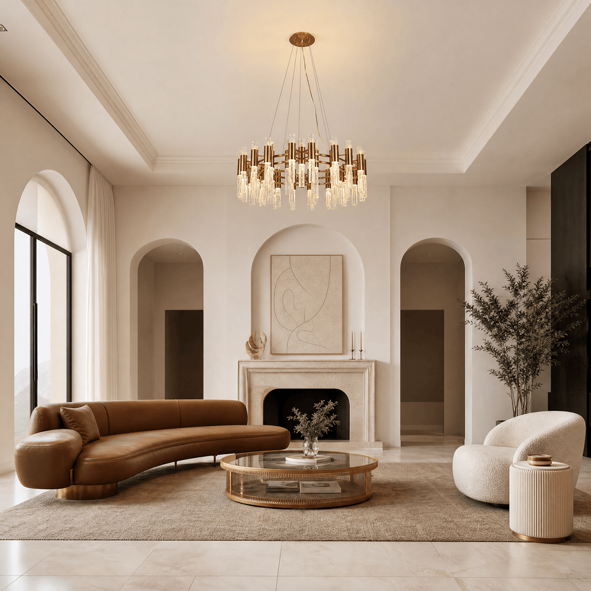 Brass Halo Chandelier - Blushlighting