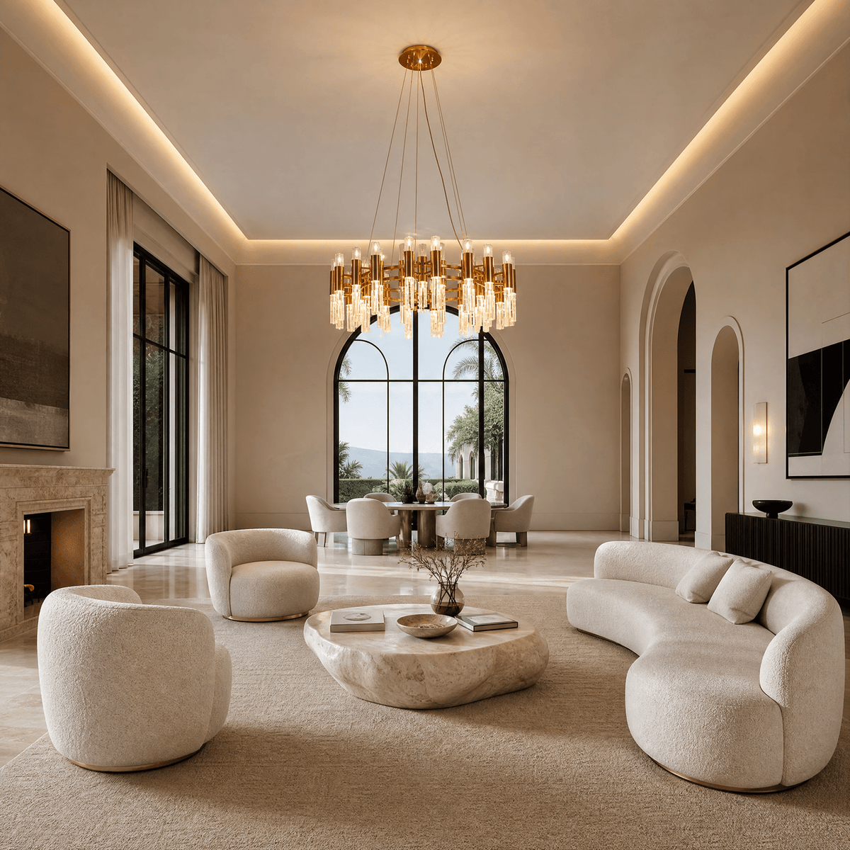 Brass Halo Chandelier - Blushlighting