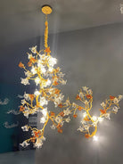 Brass Maple Branch Chandelier - ∅ 31.5″ x H 70.9″ / Dia 80cm x H 180cmBrass & Clear & YellowBlushlighting