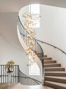 Brass Maple Branch Chandelier - ∅ 31.5″ x H 70.9″ / Dia 80cm x H 180cmBrass & Clear & YellowBlushlighting