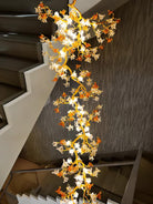 Brass Maple Branch Chandelier - ∅ 31.5″ x H 70.9″ / Dia 80cm x H 180cmBrass & Clear & YellowBlushlighting
