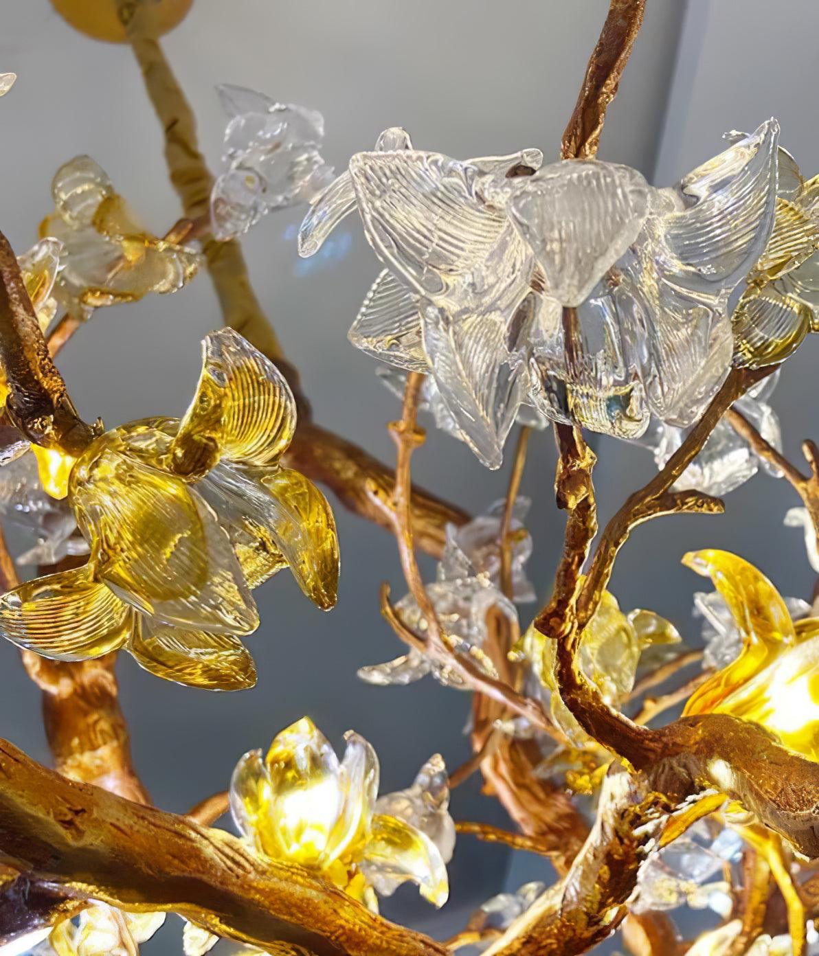 Brass Maple Branch Chandelier - ∅ 31.5″ x H 70.9″ / Dia 80cm x H 180cmBrass & Clear & YellowBlushlighting