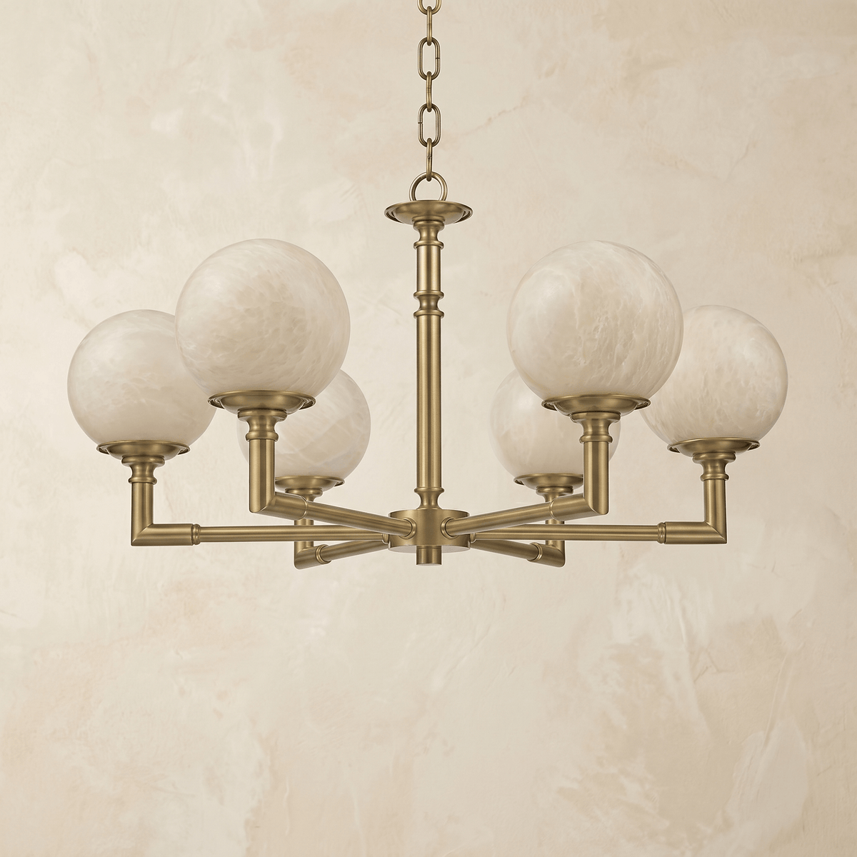 Brass Orb Classic Alabaster Pendant Light - Ø28.7" × H16.9" (Ø73 × H43 cm)Blushlighting