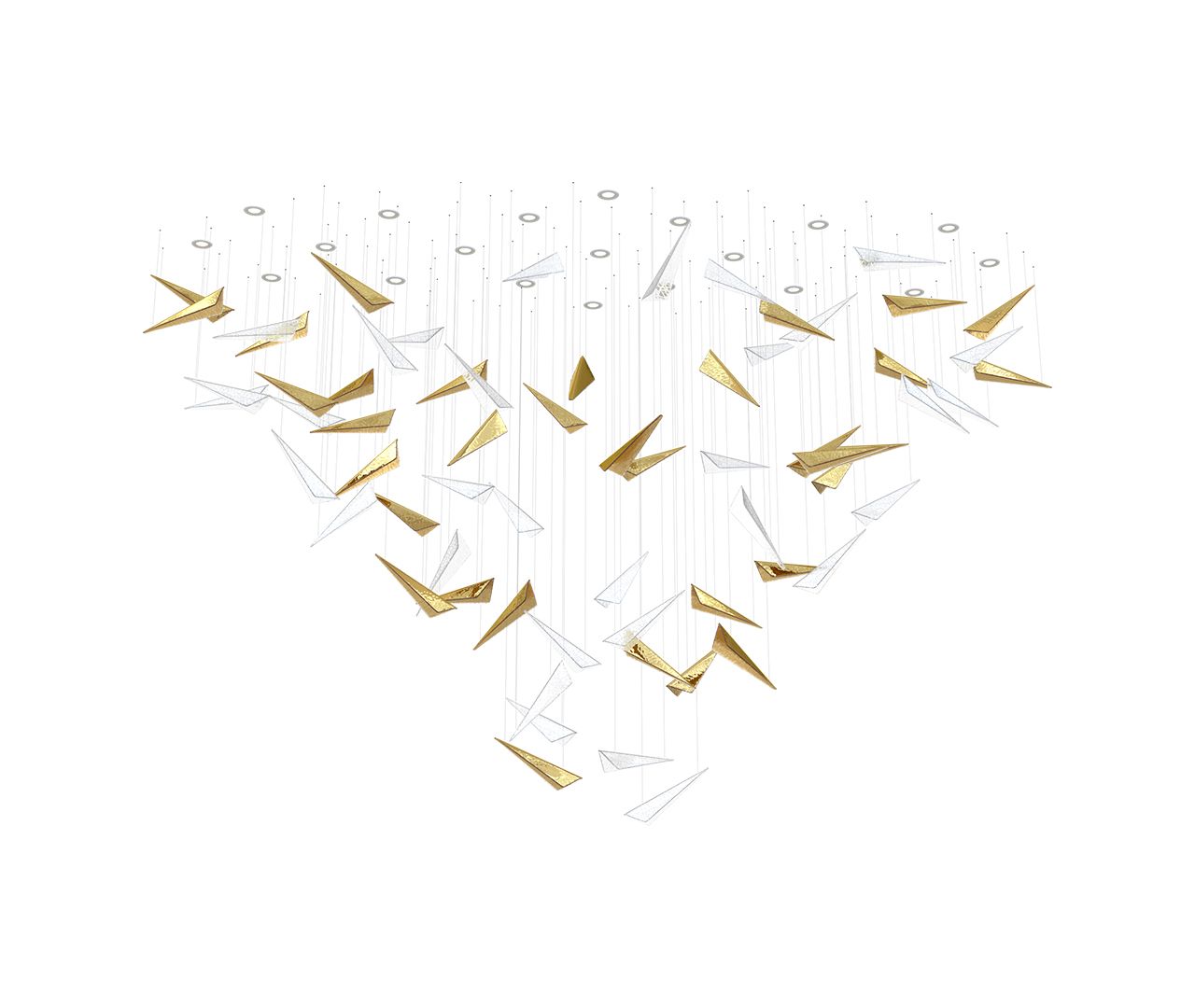 Breeze Chandelier - L 39.4″ x H 78.7″ / L 100cm x H 200cm（No Canopy）Black & ClearWarm LightBlushlighting