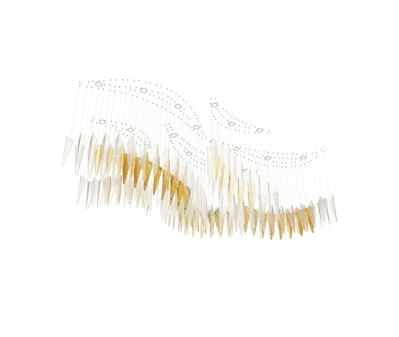 Breeze Chandelier - L 39.4″ x H 78.7″ / L 100cm x H 200cm（No Canopy）Black & ClearWarm LightBlushlighting