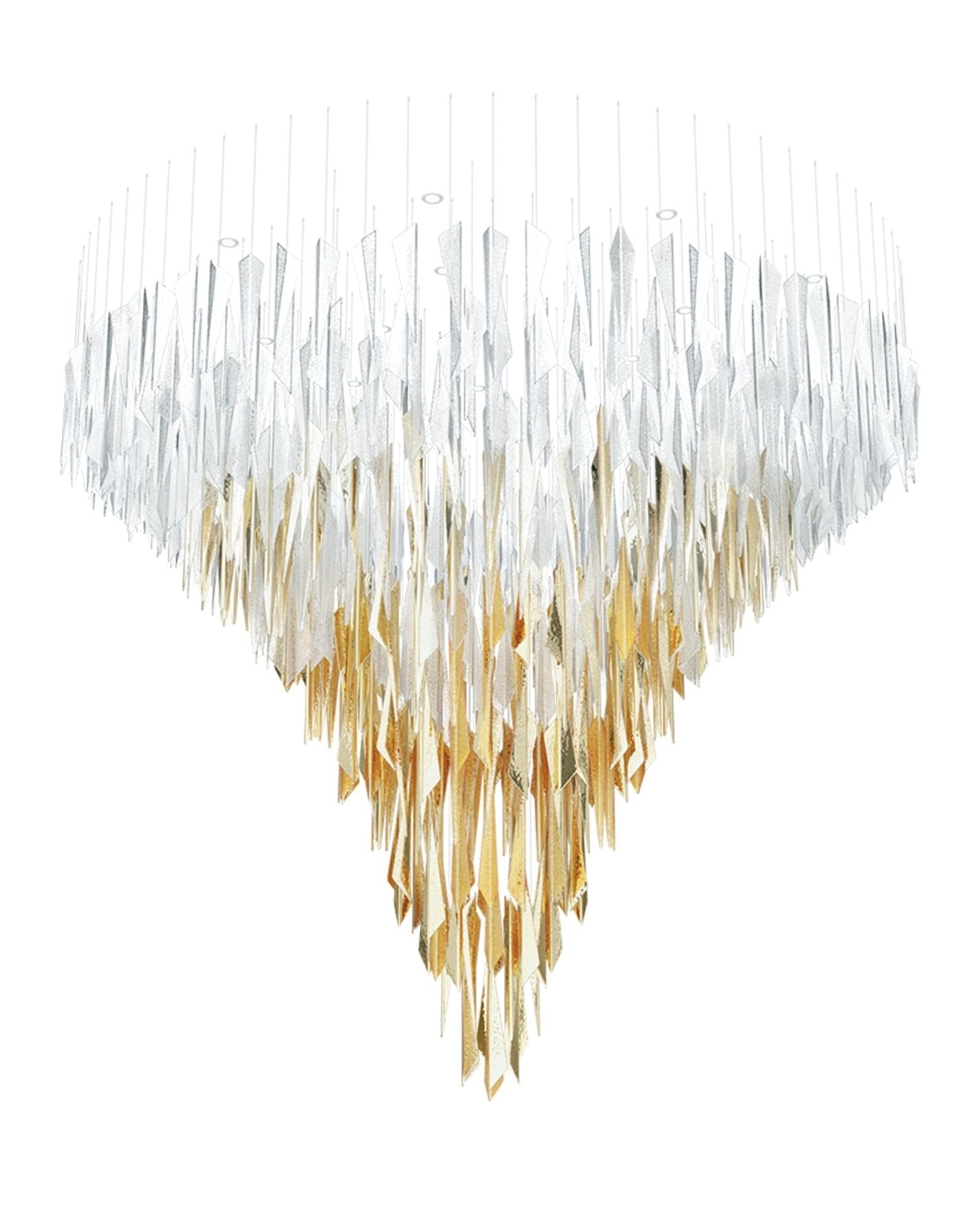Breeze Chandelier - L 39.4″ x H 78.7″ / L 100cm x H 200cm（No Canopy）Black & ClearWarm LightBlushlighting