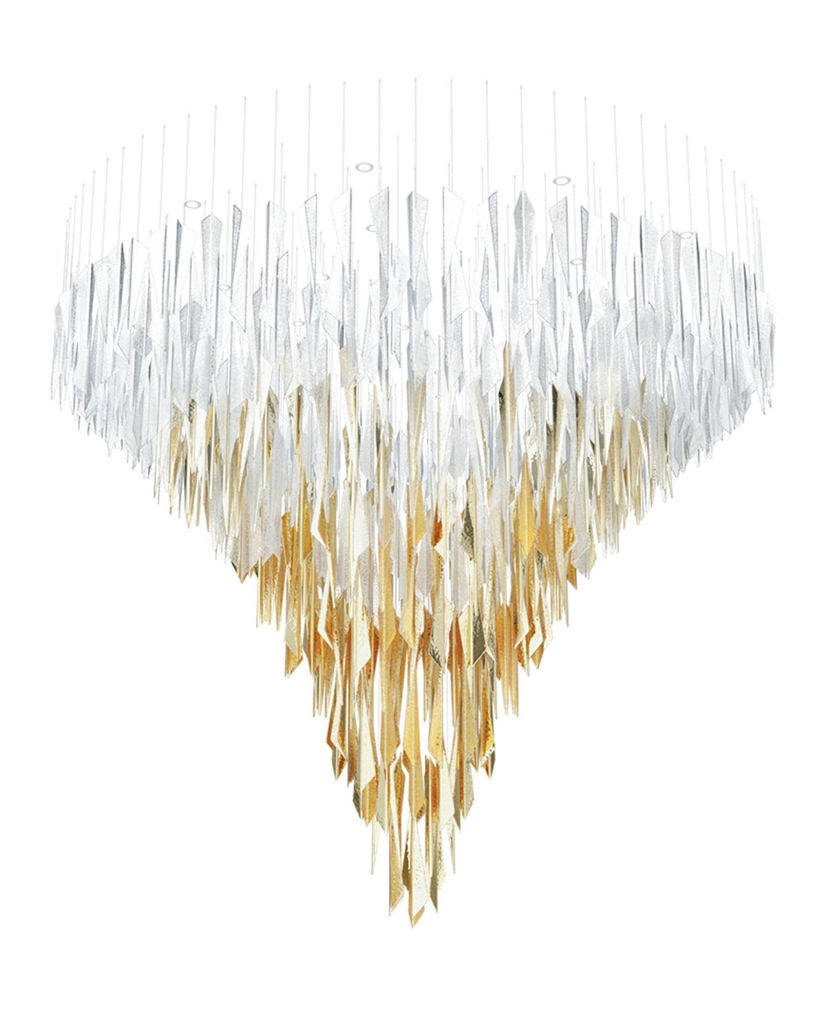 Breeze Chandelier - L 39.4″ x H 78.7″ / L 100cm x H 200cm（No Canopy）Black & ClearWarm LightBlushlighting
