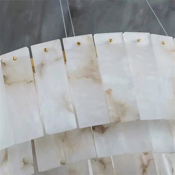 Brendra Alabaster 2 - Tier Round Chandelier - 22"DBlushlighting