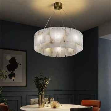 Brendra Alabaster 2-Tier Round Chandelier-Blushlighting