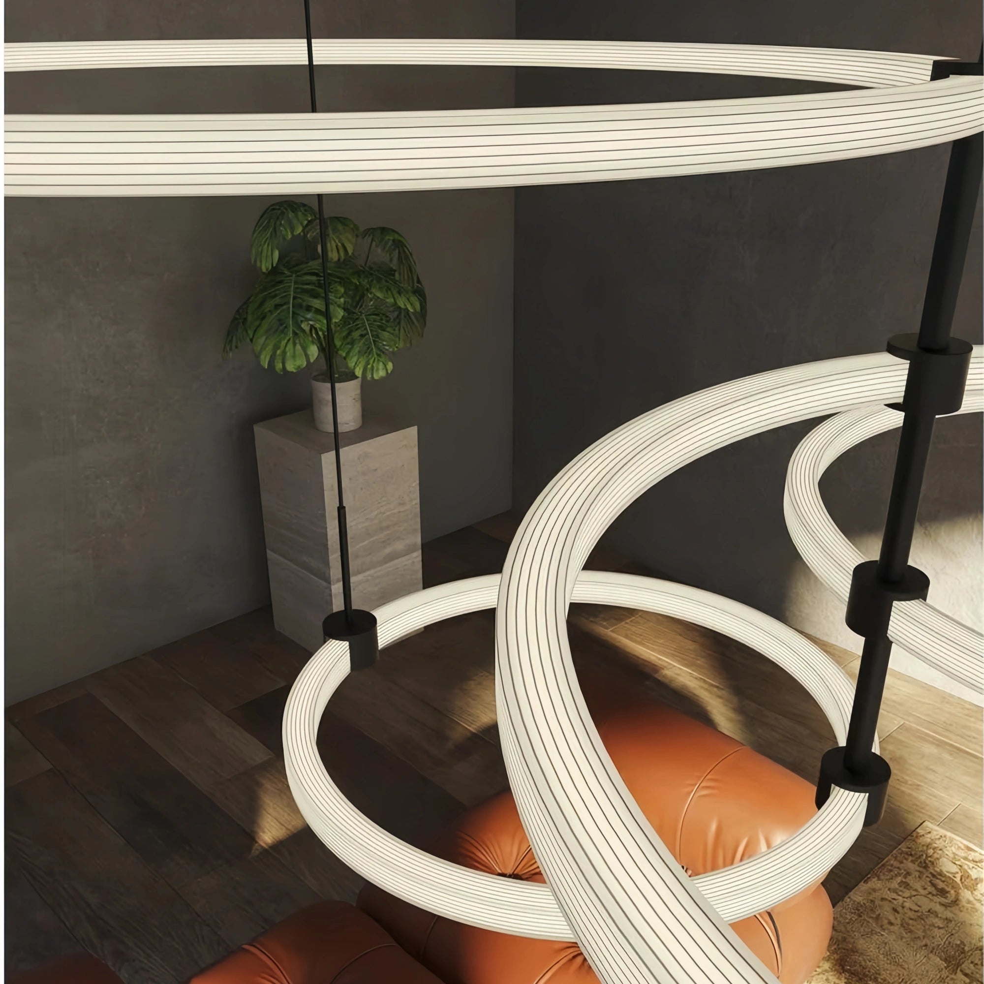 Bruni LED Chandelier Brushed Gold and Black - Blushlighting