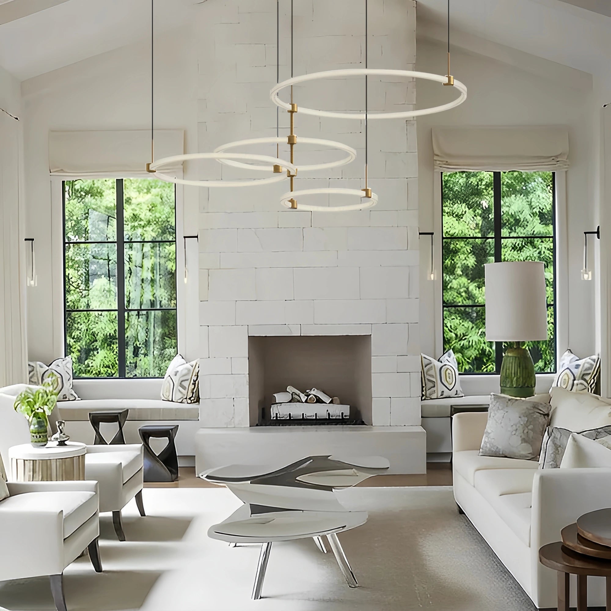 Bruni LED Chandelier Brushed Gold and Black - Blushlighting