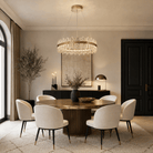 Brushed Gold Glass Fringe Modern Chandelier - 39" Dia (100 cm)Blushlighting