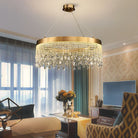 Brushed Gold Modern LED Crystal Light Fixtures-