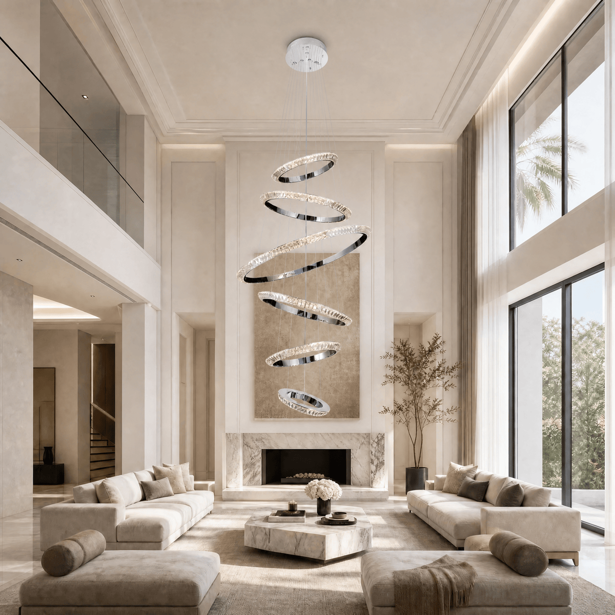 Bryant Crystal Cascading Chandelier 47.2" - Blushlighting