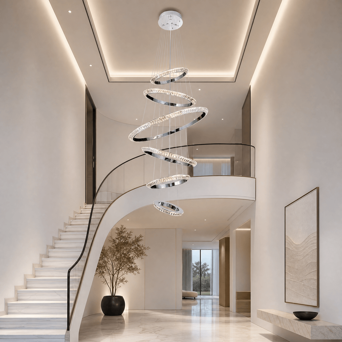 Bryant Crystal Cascading Chandelier 47.2" - Blushlighting