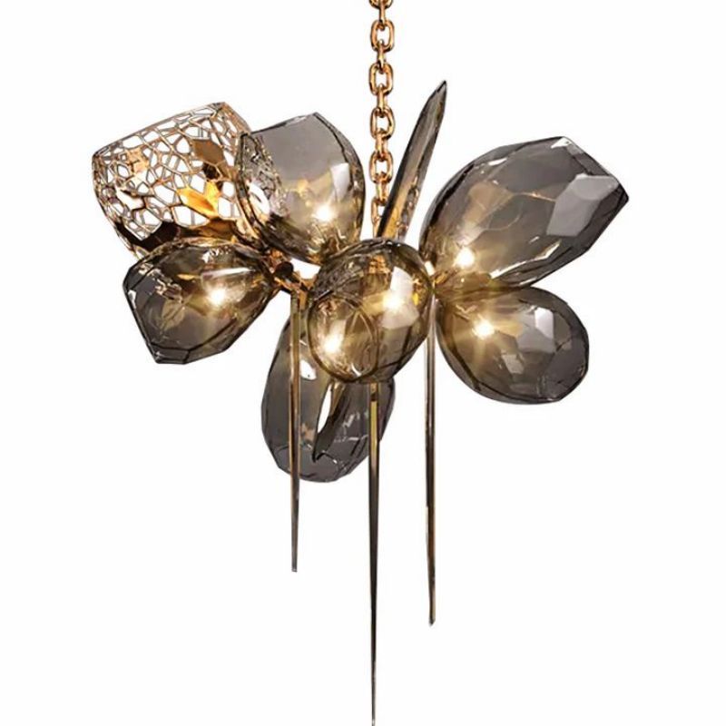 Bryce Contemporary Glass Chandelier-chandeliers for dining room,chandeliers for stairways,chandeliers for foyer,chandeliers for bedrooms,chandeliers for kitchen,chandeliers for living room-23.6"D-Blushlighting