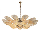 BU Bella Murano Glass Flower Chandelier-1-Tier: 33"W x 12"H-Amber-