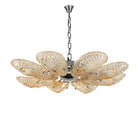 BU Bella Murano Glass Flower Chandelier - 1 - Tier: 33"W x 12"HSmokeBlushlighting