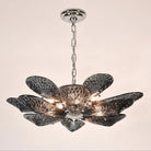 BU Bella Murano Glass Flower Chandelier-1-Tier: 33"W x 12"H-Smoke-