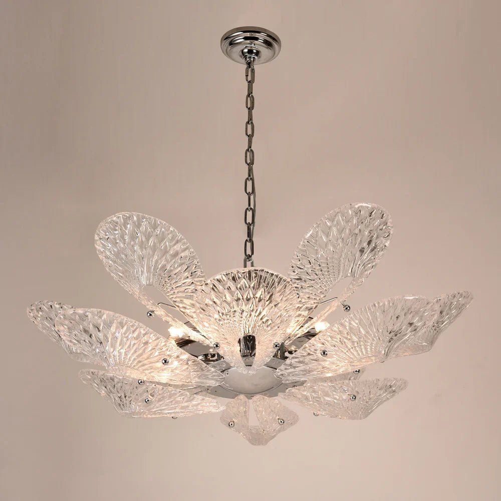 BU Bella Murano Glass Flower Chandelier - 1 - Tier: 33"W x 12"HSmokeBlushlighting