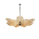 BU Bella Murano Glass Flower Chandelier - 1 - Tier: 33"W x 12"HSmokeBlushlighting