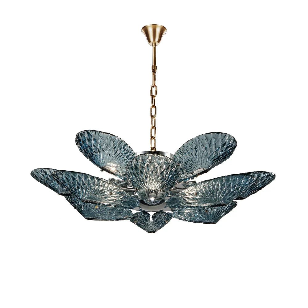 BU Bella Murano Glass Flower Chandelier - 1 - Tier: 33"W x 12"HArmani BlueBlushlighting