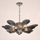 BU Bella Murano Glass Flower Chandelier - 1 - Tier: 33"W x 12"HSmokeBlushlighting