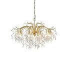 BU Dorale Modern Chandelier - 7 heads Size: Dia 23.6″(60cm) x H 27.6″(70cm)Brass & ClearBlushlighting