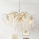 BU Dorale Modern Chandelier - 7 heads Size: Dia 23.6″(60cm) x H 27.6″(70cm)Brass & ClearBlushlighting