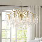 BU Dorale Modern Chandelier - 7 heads Size: Dia 23.6″(60cm) x H 27.6″(70cm)Brass & ClearBlushlighting