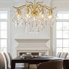 BU Dorale Modern Chandelier - 7 heads Size: Dia 23.6″(60cm) x H 27.6″(70cm)Brass & ClearBlushlighting