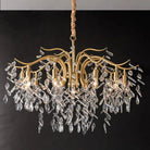 BU Dorale Modern Chandelier - 9 heads Size: Dia 31.5″(80cm) x H 27.6″(70cm)Brass & ClearBlushlighting