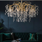 BU Dorale Modern Chandelier - 11 heads Size: Dia 39.4″(100cm) x H 27.6″(70cm)Brass & ClearBlushlighting