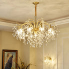 BU Dorale Modern Chandelier - 7 heads Size: Dia 23.6″(60cm) x H 27.6″(70cm)Brass & ClearBlushlighting