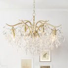 BU Dorale Modern Chandelier - 7 heads Size: Dia 23.6″(60cm) x H 27.6″(70cm)Brass & ClearBlushlighting