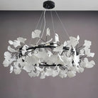 BU Ginkgo Ceramic Circle Chandelier - 24"GoldBlushlighting