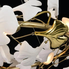 BU Ginkgo Ceramic Circle Chandelier - 24"GoldBlushlighting