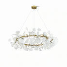 BU Ginkgo Ceramic Circle Chandelier - 24"GoldBlushlighting