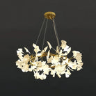 BU Ginkgo Ceramic Circle Chandelier - 24"GoldBlushlighting
