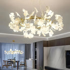 BU Ginkgo Ceramic Circle Chandelier - 24"GoldBlushlighting