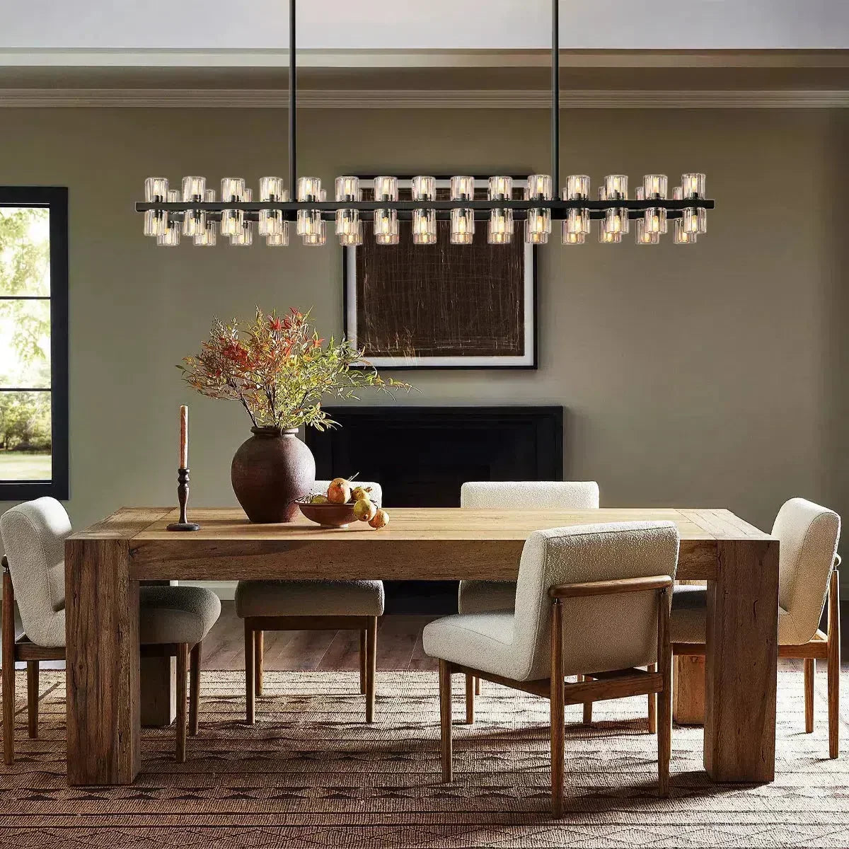 Arcachen Crystal Rectangular Chandelier 54"