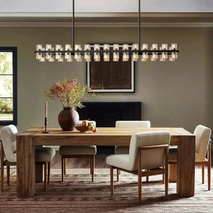 Arcachen Crystal Rectangular Chandelier 54"