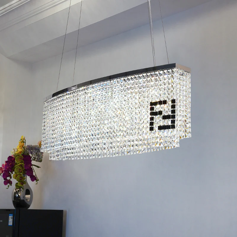 Fendi Modern Oval Crystal Chandelier