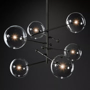 Sierra Glass Globe Modern Six-Arm Chandelier 55"W