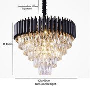 Blus Lighting Bobon Conical Crystal Chandelier