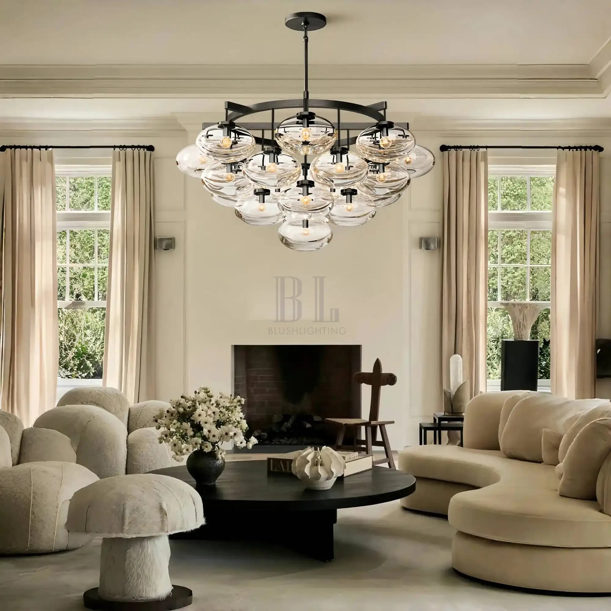 Cabretter Round Chandelier 36" 60" - Blushlighting