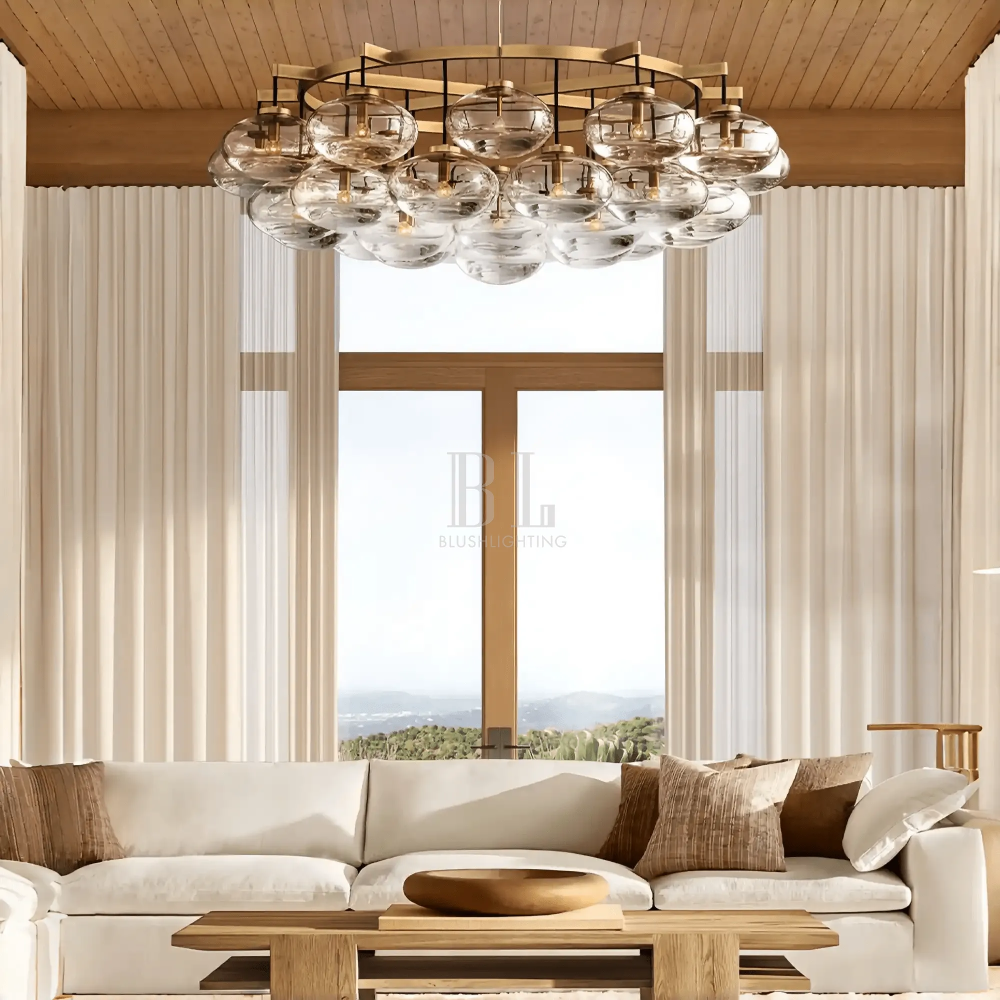 Cabretter Round Chandelier 36" 60" - Blushlighting