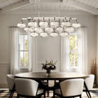 Cabrlet Clear/Amber Glass Linear Chandelier - Blushlighting