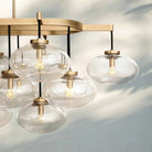 Cabrlet Clear/Amber Glass Linear Chandelier - Blushlighting
